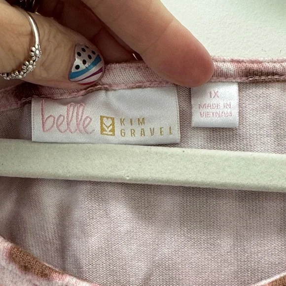 Belle by Kim Gravel Pink Leopard Tie Blouse - Picture 2 of 4